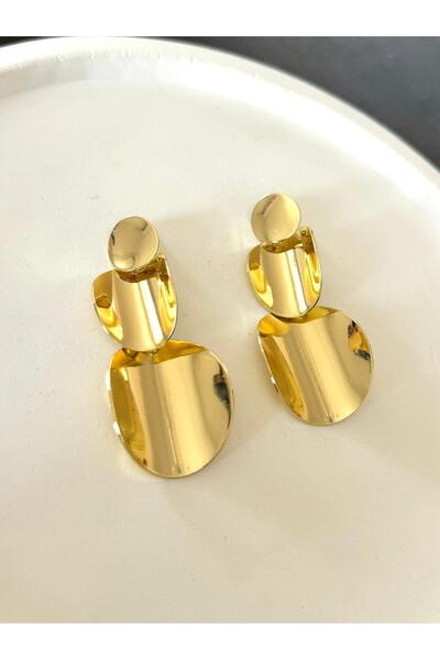 DEMOKAN Kadın Küpe Old Money Seri Üç Büküm Yuvarlak Küpe