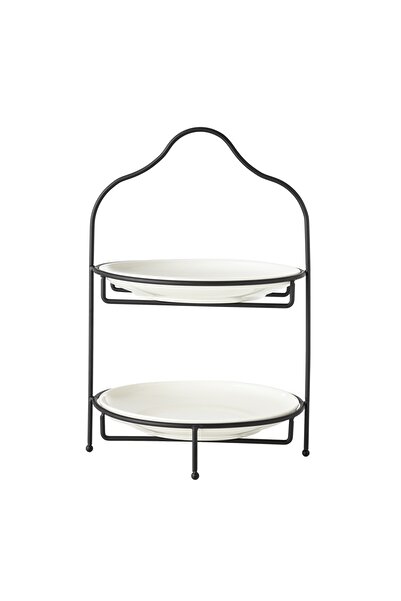 Mudo Home GURME İKİ KATLI SUNUM 22CM - SİYAH