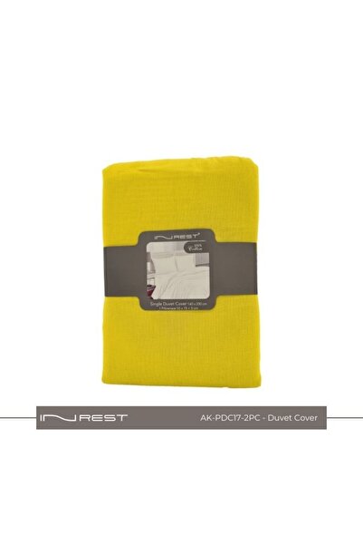 INREST طقم لحاف فردي سادة (بدون حشو) مصنوع من القطن بنسبة 100%، مكون من قطعتي...