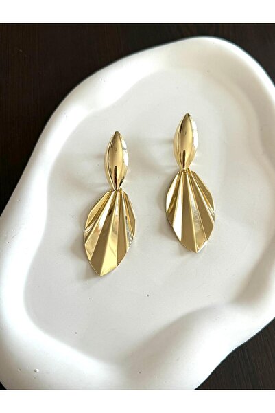 DEMOKAN Kadın Küpe Özel Seri Küçük İstiridye Yelpaze Kararmaz Küpe