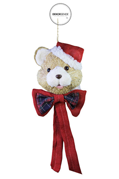 Dekorsende Ornament pentru ușă de Anul Nou Ursuleț mare Teddy Bear Roșu 60 cm