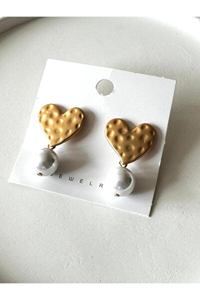 DEMOKAN Vip Series Crater Women's Earrings - Pearl Special Design, Heart Patt...