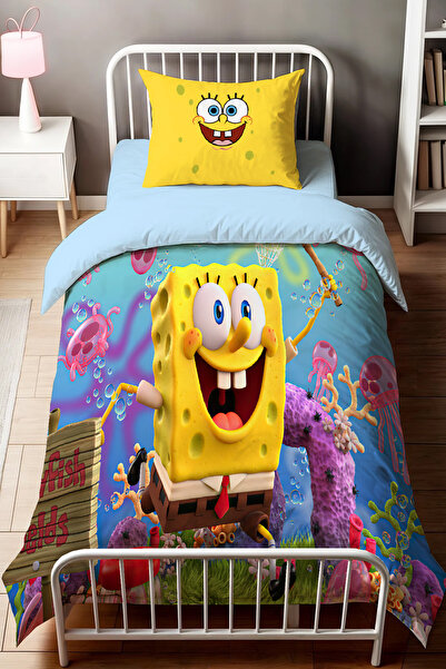 hediyechy Husa de pat cadou Spongebob 3D Digital cu imprimeu set de lenjerie ...