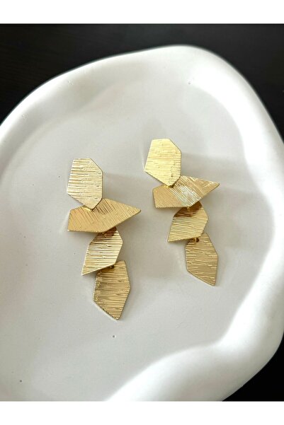 DEMOKAN Kadın Küpe Old Money Seri Dört Sallantı Küpe