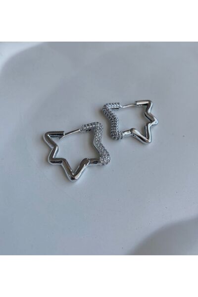 DEMOKAN نصف حجر الزركون بانج تصميم الأقراط النسائية