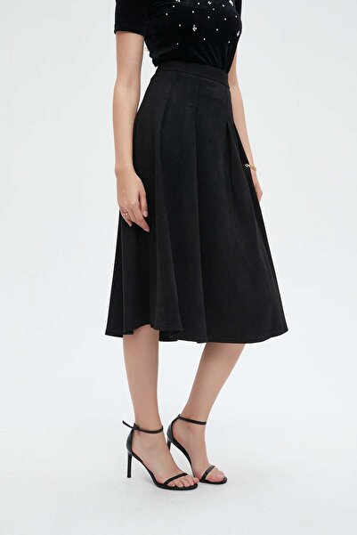 Nichii Ruffled Solid Midi Skirt