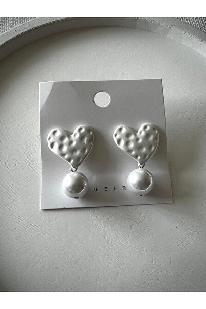 DEMOKAN Vip Series Crater Women's Earrings - Pearl Special Design, Heart Pattern, Imported Cut