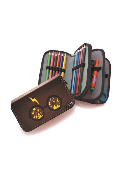 Limmy Glasses Burgundy Witch Themed Pencil Case Organizer Pencil Case Vegan L...