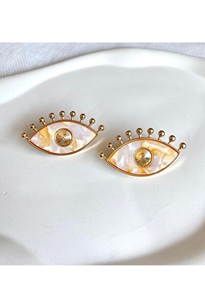 DEMOKAN Special Design Women's Earrings with Mother of Pearl Stone Detail - Not Darkening