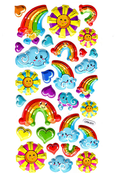 Limmy دفتر ملاحظات لاصق منقوش، ملصق مخطط (limlra-011)-17x9 سم- قوس قزح سحابة ...