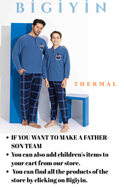 bigiyin Erkek Polar Pijama Takımı Kışlık Erkek Pijama Takım Erkek Polar Takım