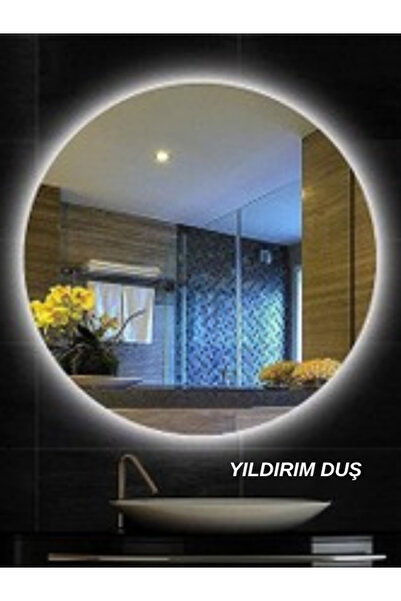 Yıldırım Duş 60 cm Oval Trafolu ve Metal Askı Aparatlı Beyaz Ledli Banyo/Makyaj Aynası