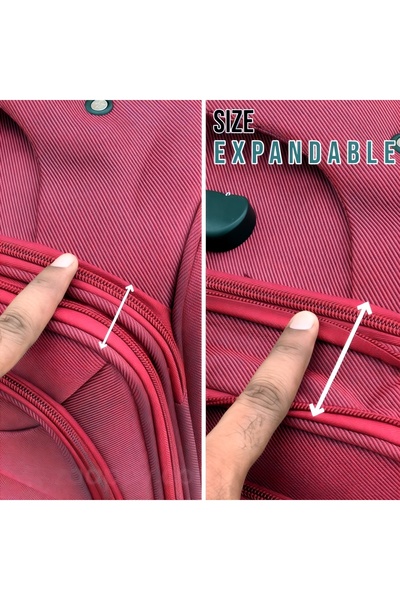 ZAAPPY Soft Material Luggage Lightweight Check in Size, Secured Lock, 4 Spinner Wheels