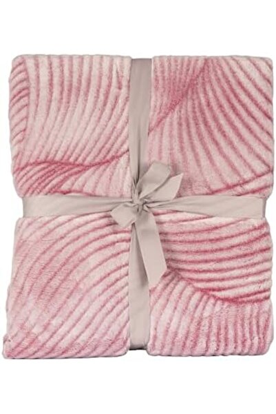 Elega Decor Jacquard Flannel Blanket – Single (150x200 cm) – Abstract Leaf Embossed, Lavender