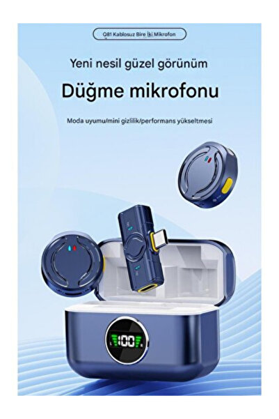 Datastar Type-C & Lightning Uyumulu Gürültü Önleyici Mıknatıslı Kablosuz Yaka Mikrofonu