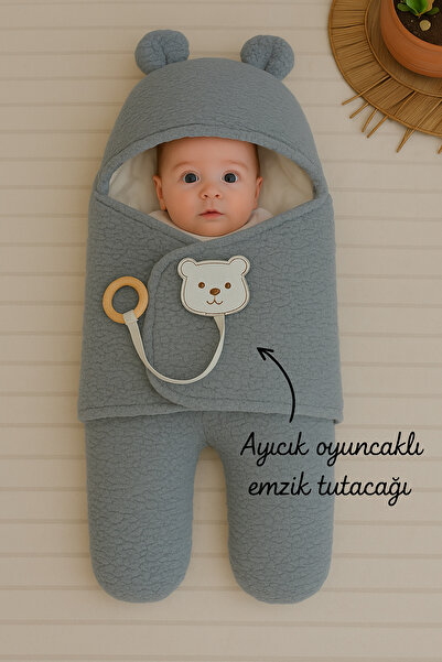 Tomuycuk Welsoft Plush Footed Baby Sleeping Bag - Winter Coat, Outer Swaddle Blanket, Newborn 0-12 Months
