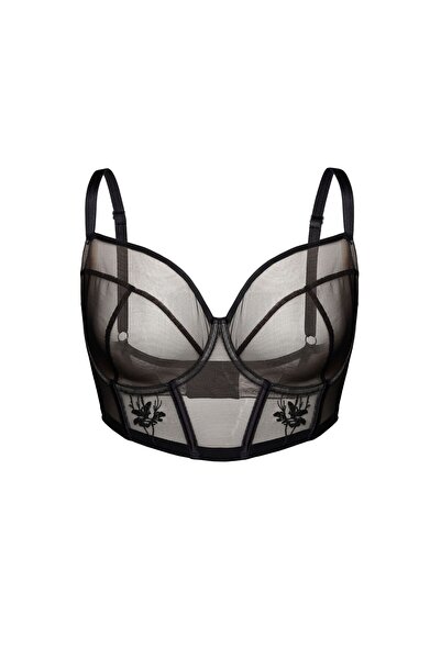 ESOTIQ Sutien moale, fără căptușeală, bustieră cu armatură, corset din plasă,...