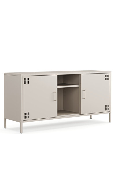 Furni24 Pera Tv Ünitesi, Tv Dolabı,2 Kapaklı, Açık Raflı 130,50 x 40 x 64,50 cm