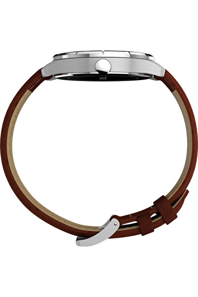 Timex Main Street 42mm Leather Strap Watch