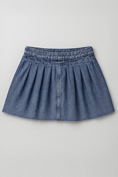 Bluewhite Mini fustă de jeans de vară plisată elegantă pentru femei