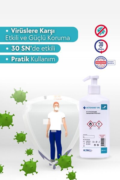 Acto Hand® Ipa 500 ml | El Ve Cilt Antiseptiği - Izopropil Alkol 75 % (V/V) = (70,6 G)