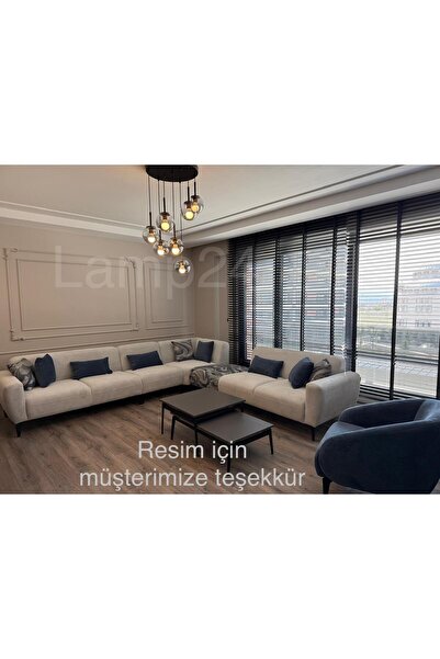 Lamp24 Neo Serisi 7'li Füme Glop Camlı Modern Avize