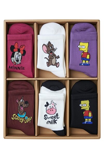 Fanilam Мъжки чорапи Дамски чорапи Унисекс цветни памучни чорапи с шарки, комплект от 6 чифта без кутия