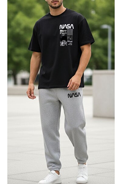 REBRAND Oversize T-Shirt Set - Printed Bottom Top Tracksuit Set