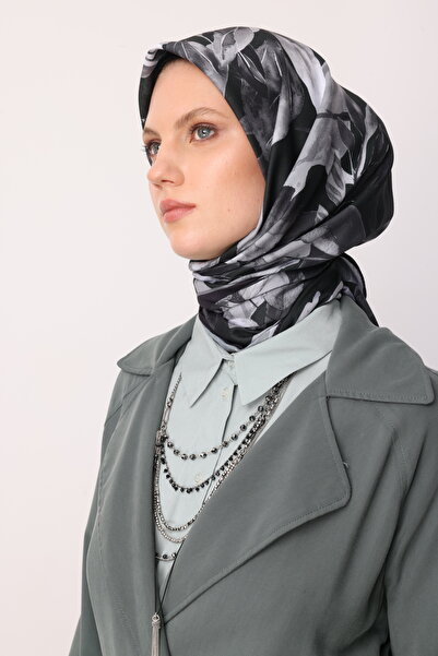 Mooncorn Black Lorya Pattern Cotton Scarf