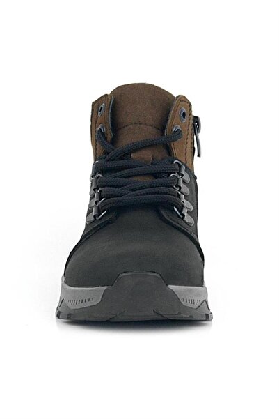 Rakerplus Γνήσιες δερμάτινες μαύρες καφέ παιδικές μπότες Trekking με φερμουάρ