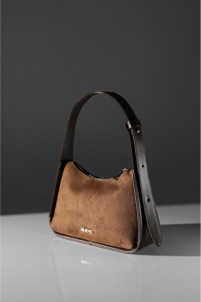 Rimense Kadın Kahverengi Süet El ve Omuz Çantası