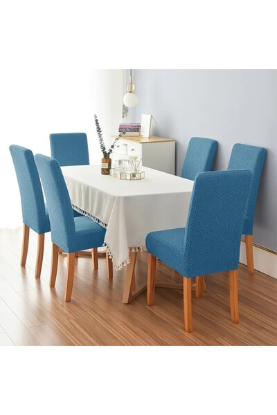 probak HOME- Sandalye Kılıfı, Sandalye Örtüsü, Lastikli,likralı Yıkanabılır 6Adet  sandalye örtüsü
