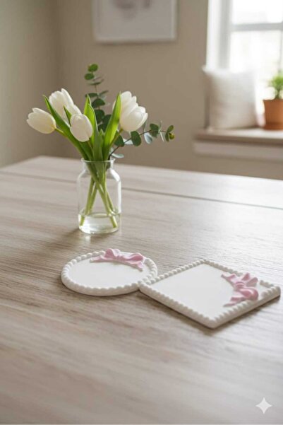 beautystyle Fiyonklu Takı Tabağı -Ev dekorasyon -Bardak altlığı - Pembe Fiyon...