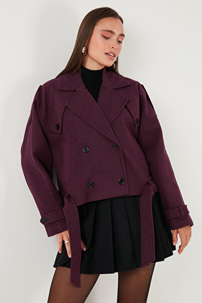 Lela Cotton Regular Fit Soft Textured Cashew Short Coat Coat 6810286