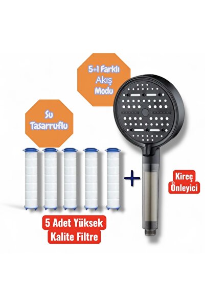 TRUVA Yeni lüks model 5+1 farklı akış mod 5 adet yedek filtreli su tasarruflu...