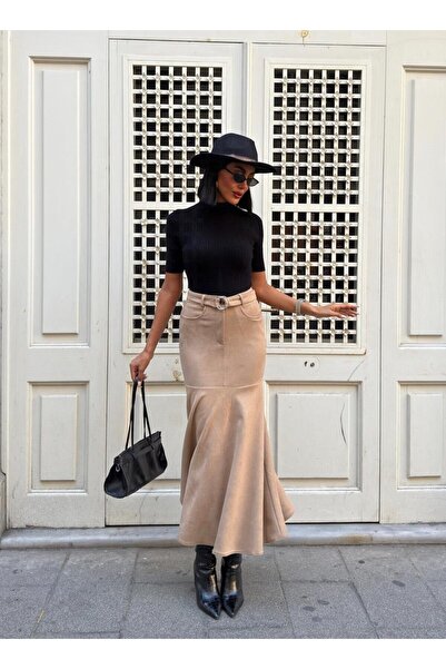 Genel Markalar Tasarım Süet Etek 4056 R3-C-K4