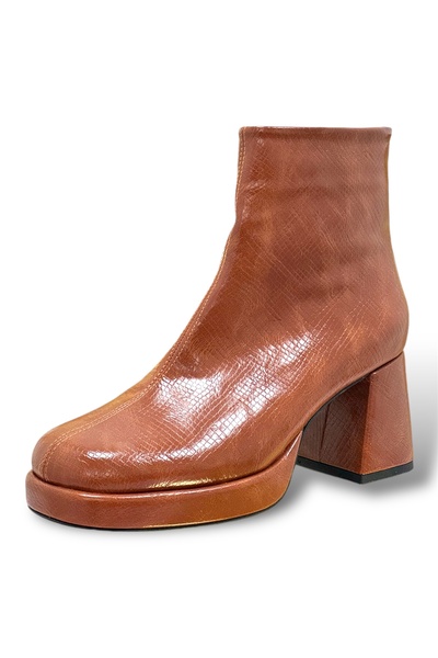 KRISTE BELL Kahverengi Yılan Taba Bot Kadın Ayakkabı