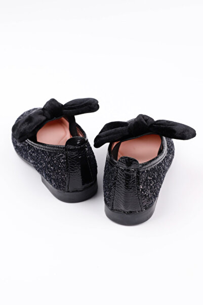 Le Mabelle Black Velvet Bow Girls' Shoes