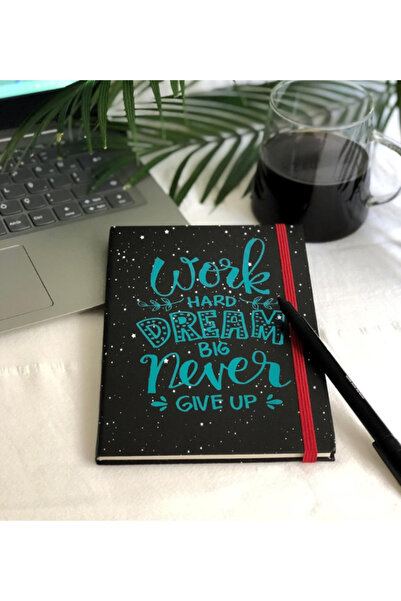 Dörtel Tedarik Dream Big Mottolu Hardcover Unlined Notebook Timeless Agenda