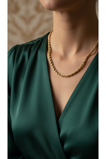 MiraçFe قلادة سلسلة حبل بطول 65 سم، قلادة موديل برجو، قلادة فولاذية، سلسلة