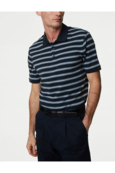 Marks & Spencer Saf Pamuklu Kısa Kollu Polo Yaka T-Shirt