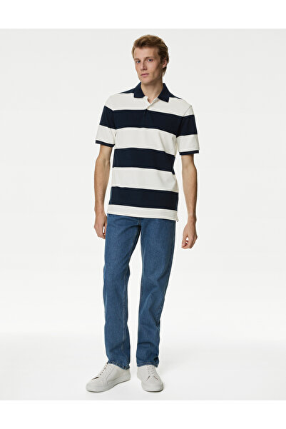 Marks & Spencer Saf Pamuklu Kısa Kollu Polo Yaka T-Shirt