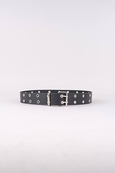 Zoula Kadın Kuşgözü Detaylı Kare Makara Tokalı Kemer, Elbise Kemeri, Bel Keme...