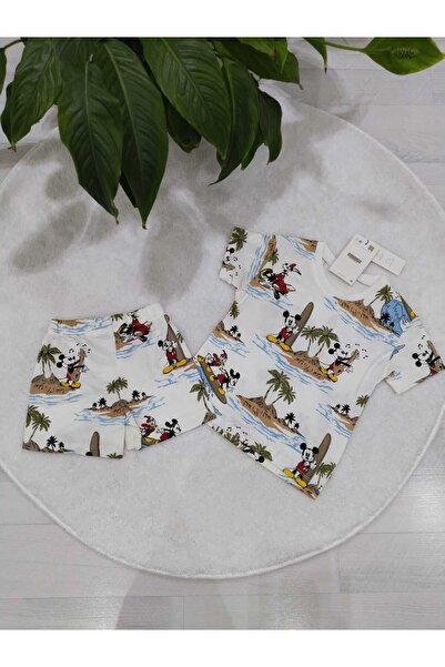 Store Karakter Baskılı Erkek Çocuk Yazlık Kısa Kollu Takım Bebek Takım