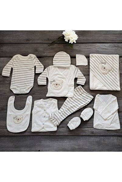 Lui Baby Teddy Bear Embroidered 100% Cotton Newborn Clothes 10-Piece Hospital...