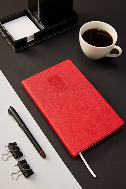 locko Kişiye Özel Hediyelik Cilt 2026 Düz Sert Kapak Kırmızı Deri Ajanda