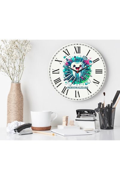 CrisPrint Ceas personalizat din MDF-20 cm Dentist