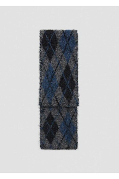 MANGO Woman Baklava desen örgü atkı