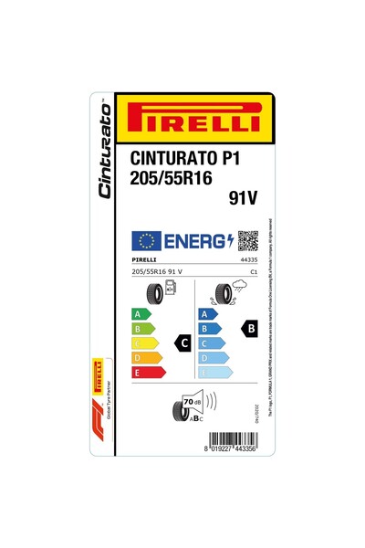 Pirelli 205/55R16 91V Cinturato P1 Oto Yaz Lastiği (Üretim YILI:2025)