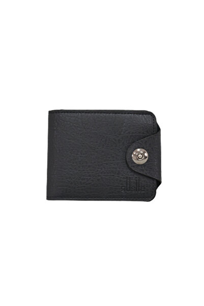 NO BRAND Men's wallet, -leather, 12/10/2 cm, Black
